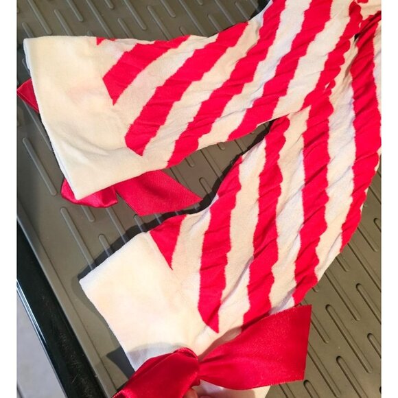 Christmas Red Poncho Candy Cane Stripe Thigh High Stockings Spencer's Santa Hat - Picture 5 of 7